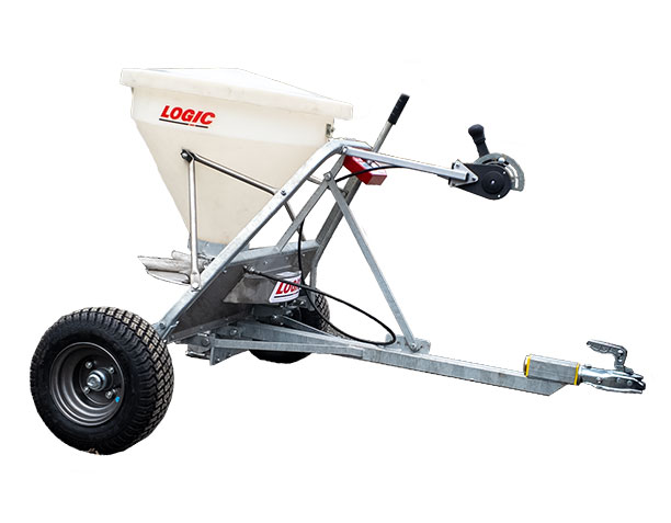 Zoutstrooier getrokken quad heftruck